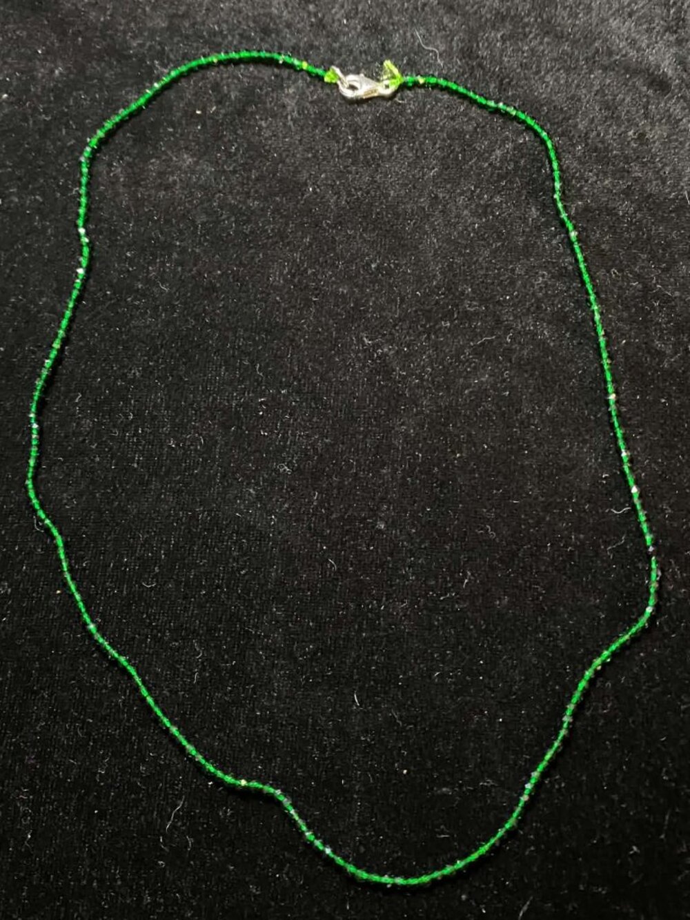 Genuine Chrome Diopside Faceted Beaded Gemstone Natural Necklace Unisex Gift